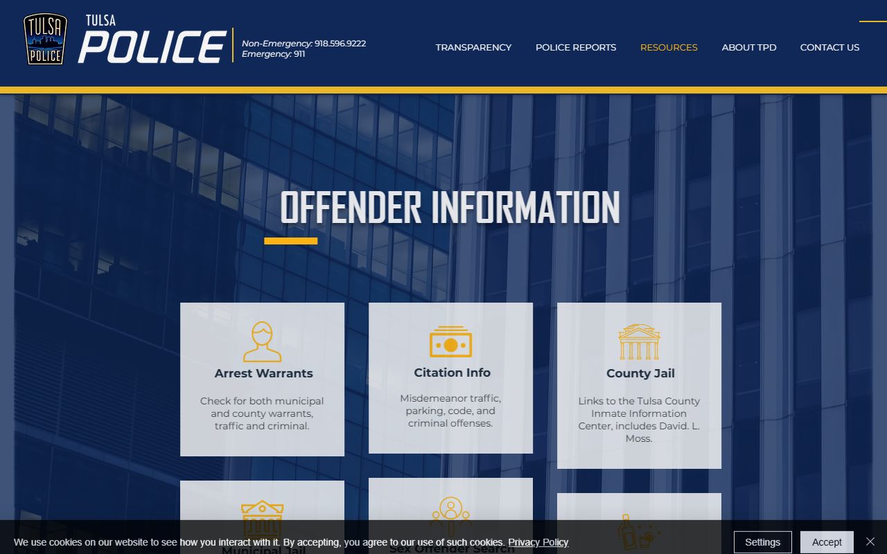 Tulsa police offender information and monitoring details