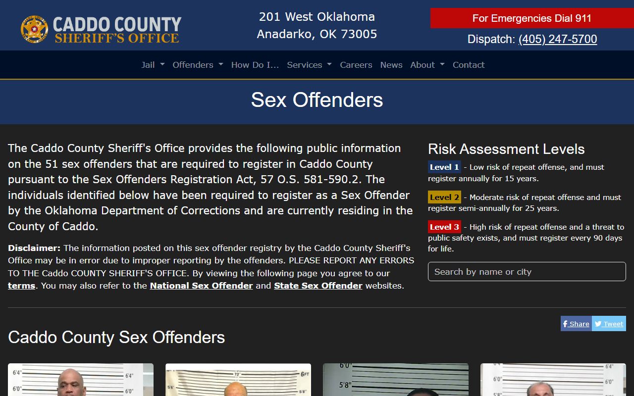 caddo county sex offender sheriff registry 53 offenders