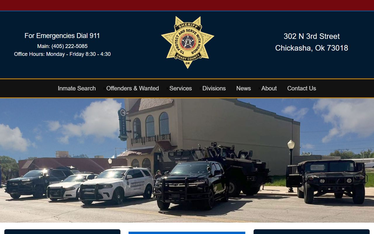 Grady County Sheriff main website for sex offender information