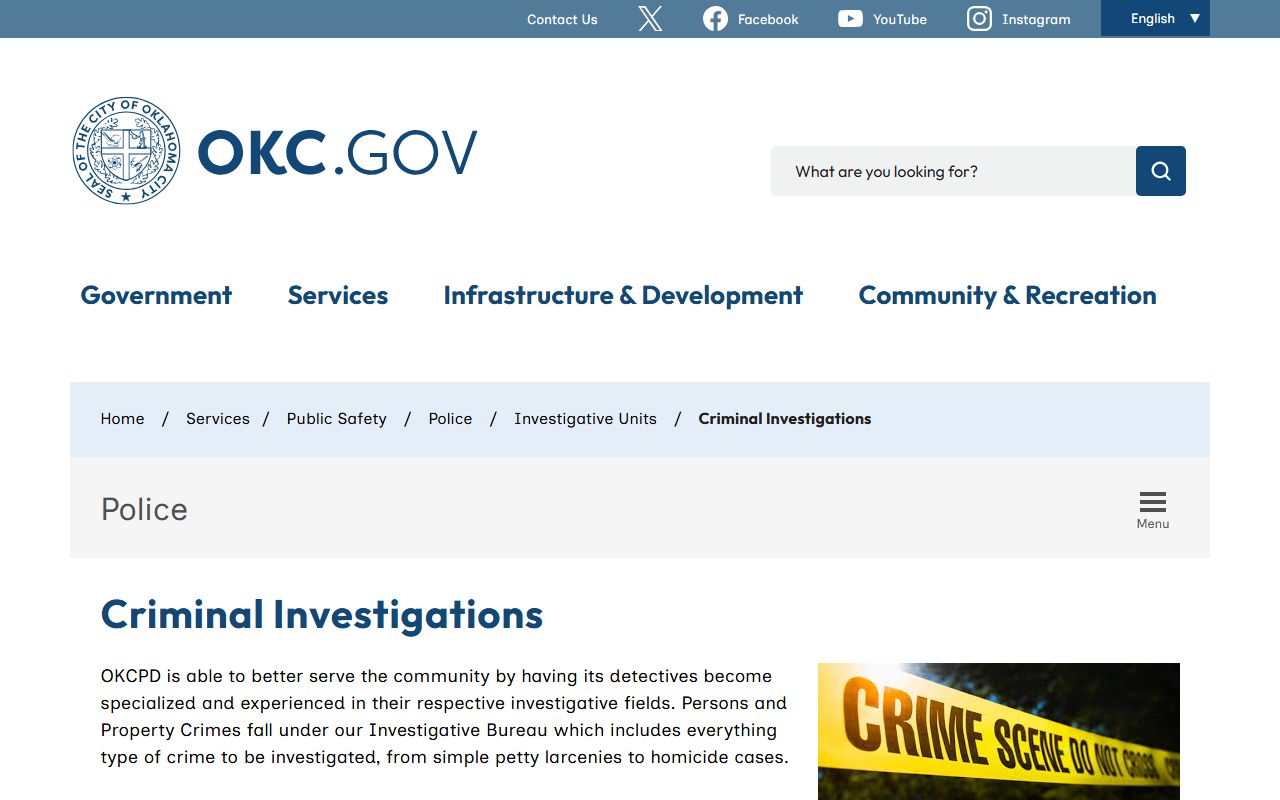 Oklahoma County OKC Police sex offender registration page