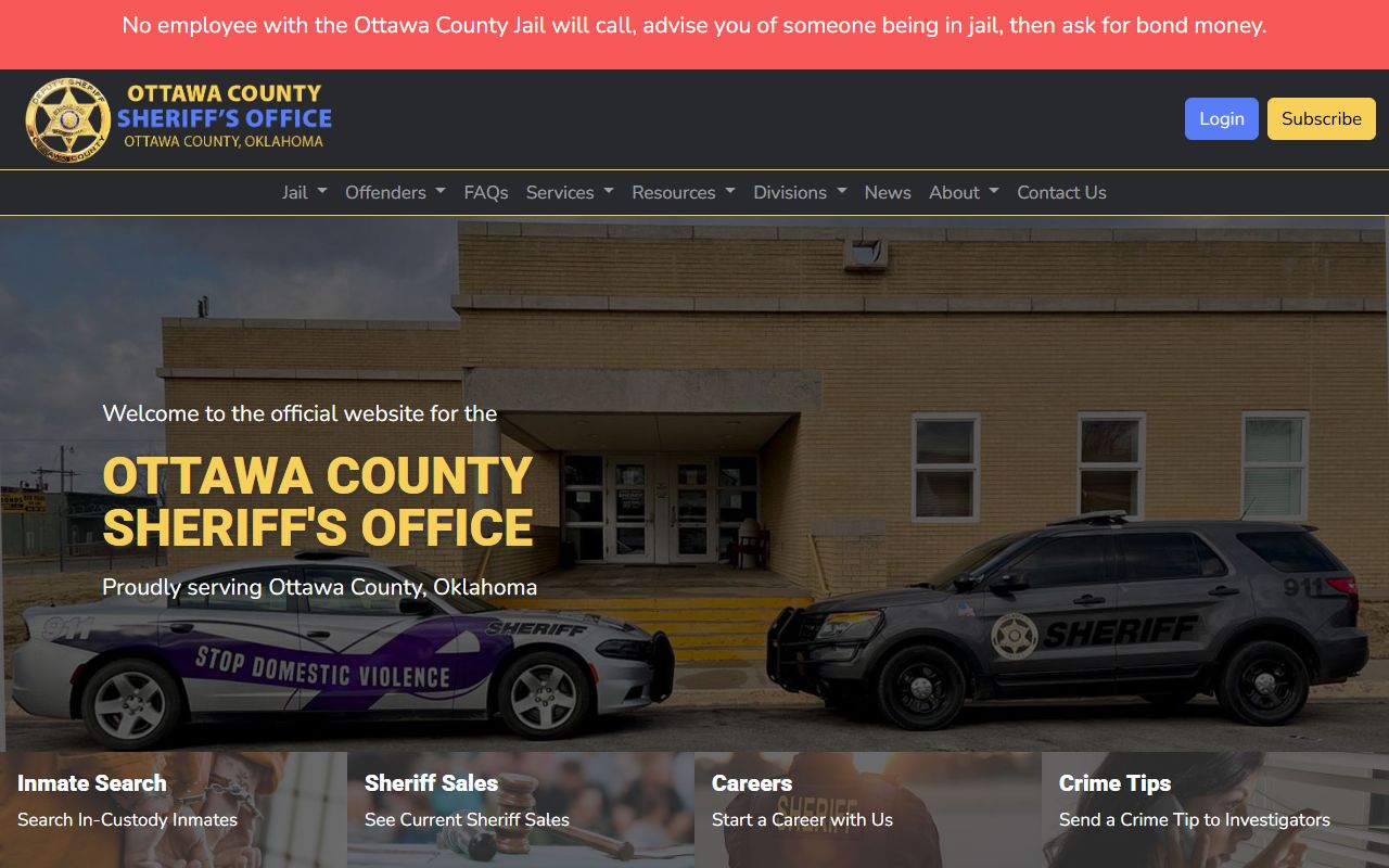 Ottawa County sheriff office main website