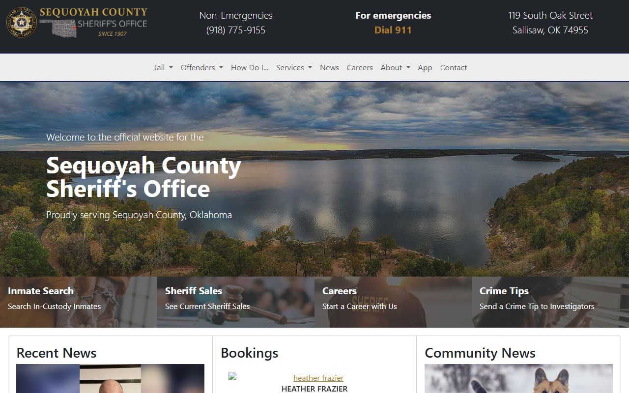 Sequoyah County Sheriff's Office main page