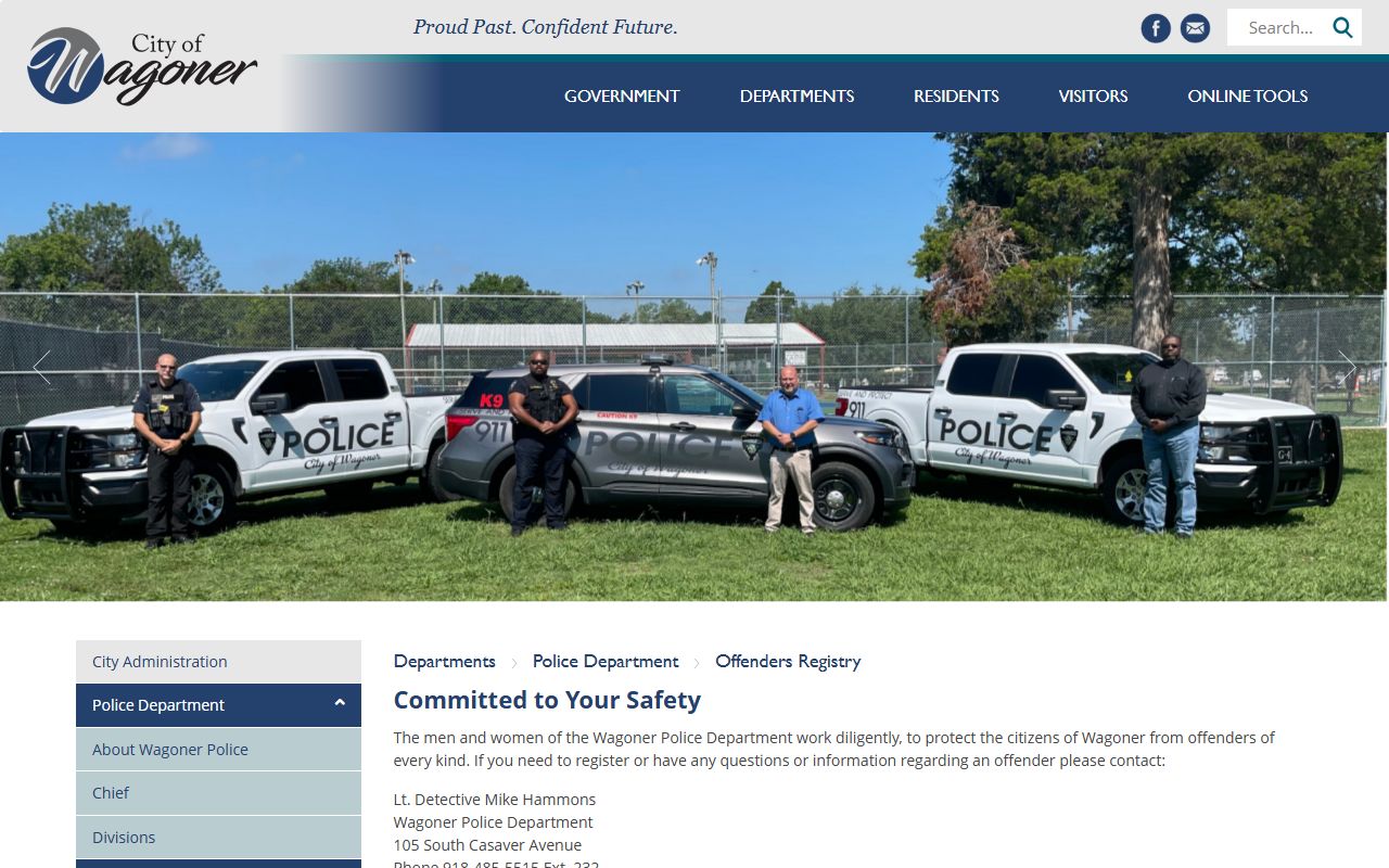 City of Wagoner Police Department offender registry