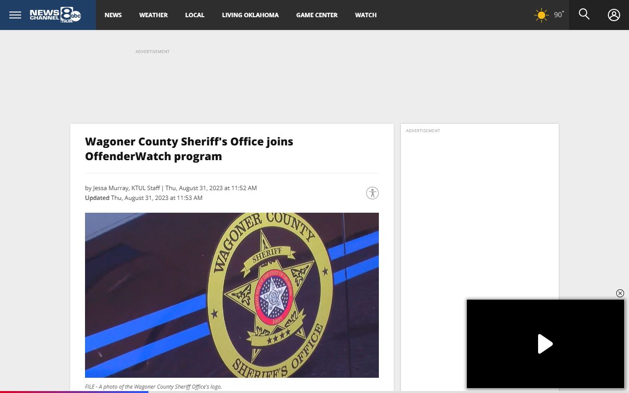 KTUL news report on Wagoner County OffenderWatch