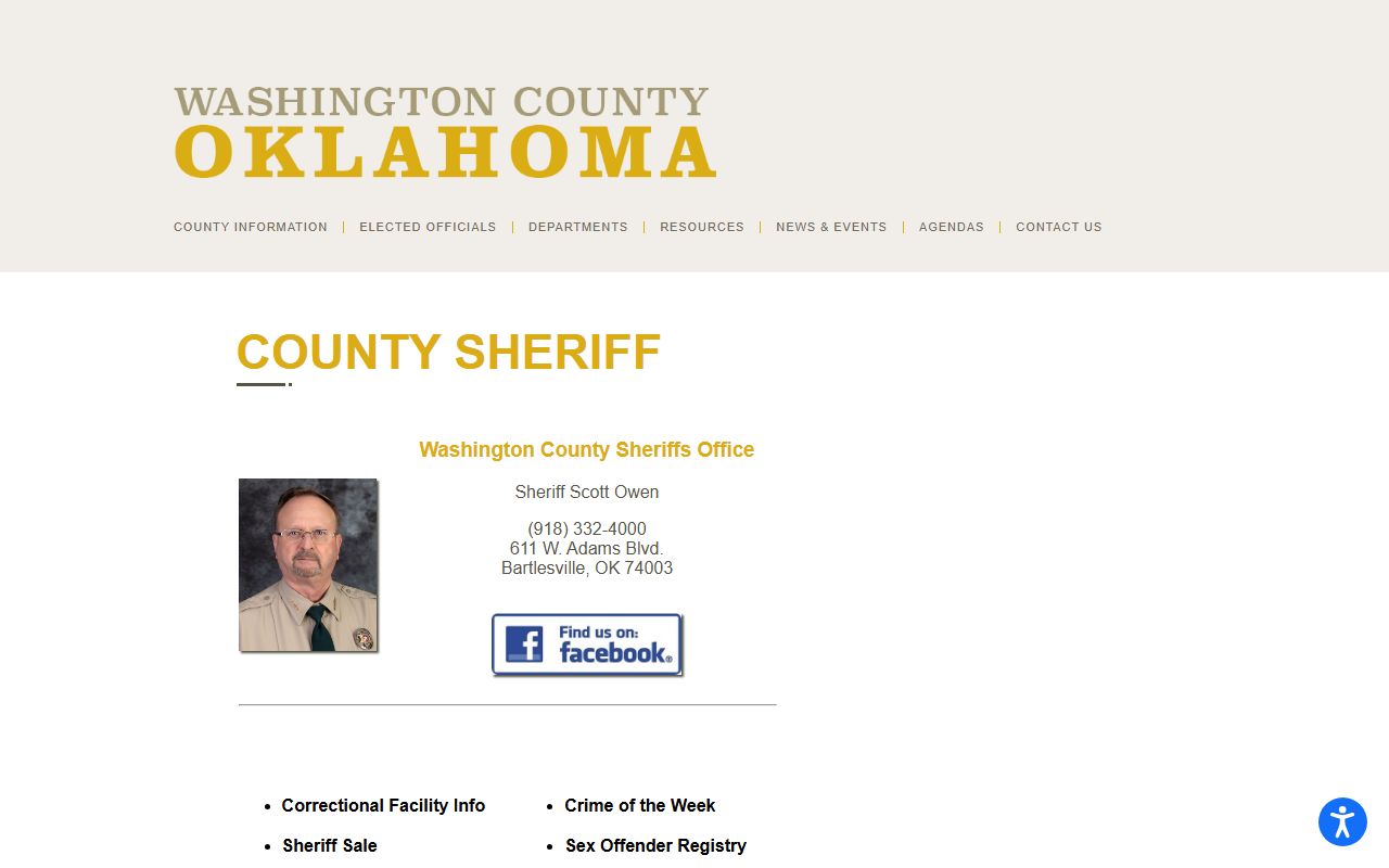 Washington County government sheriff page