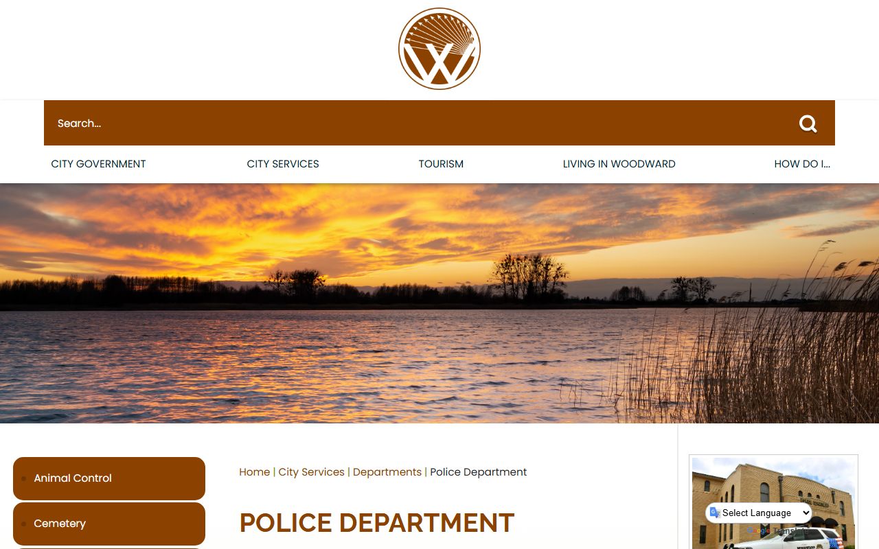Woodward Police Department sex offender registration page